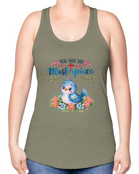you are his masterpiece 85# - birds -Racerback Tank