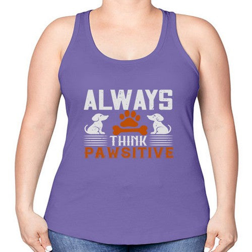 Always Think Pawsitive Style 133# - dogs -Racerback Tank