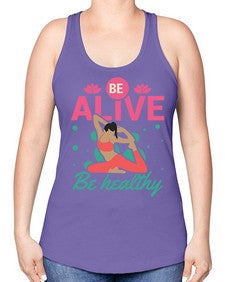 Be Alive be Healthy 112# - yoga -Racerback Tank