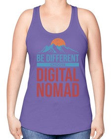 Be Different Choose Digital Nomad 28# - internet -Racerback Tank