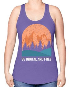 Be Digital and Free 27# - internet -Racerback Tank