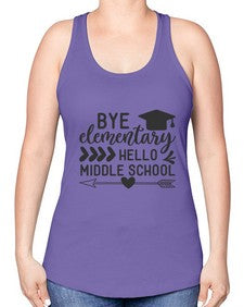 Bye elementary hello middle school 31# - eighth grade -Racerback Tank