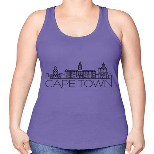Cape Town Minimal Skyline 546# - cities -Racerback Tank