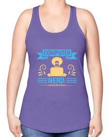 Computer Nerd 10# - computer -Racerback Tank