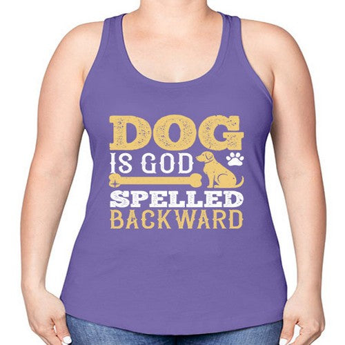 Dog is God spelled backward Style 129# - dogs -Racerback Tank