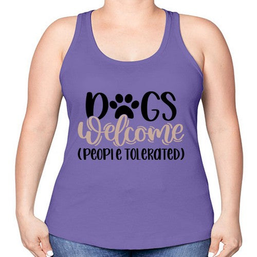 Dogs Welcome Style 21# - dogs -Racerback Tank