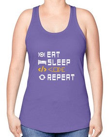 Eat sleep code repeat 49# - computer -Racerback Tank