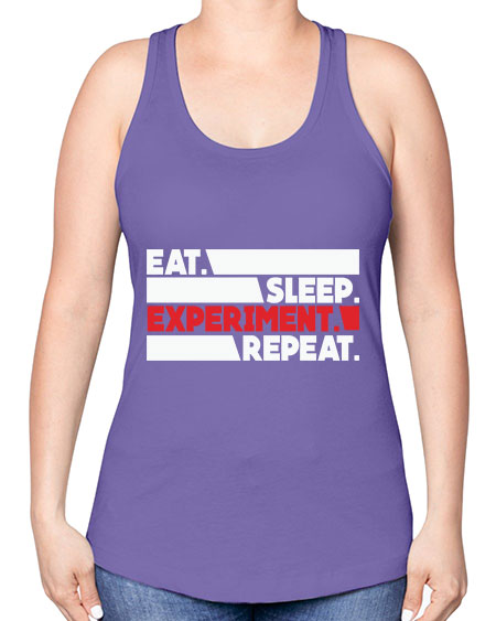 EatSleepExperimentRepeatScientistSkinite Scientist Skinite 274# - general science -Racerback Tank