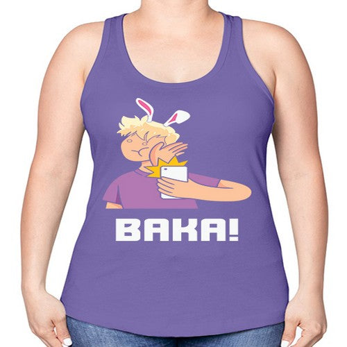 Funny Anime Baka Rabbit Slap Anime 228# - anime -Racerback Tank