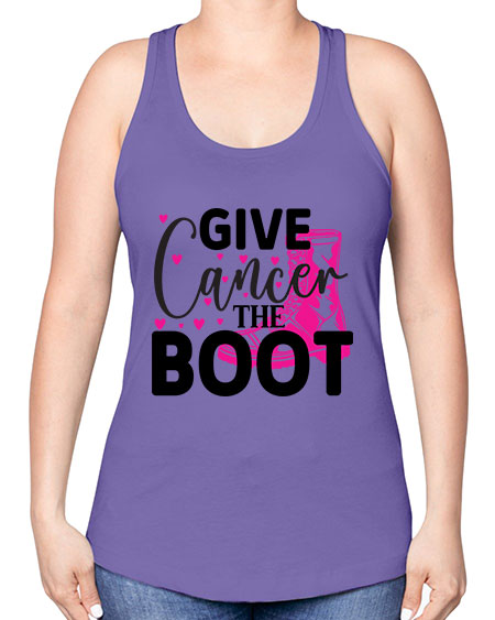 Give Cancer the Boot 24# - breast cancer -Racerback Tank