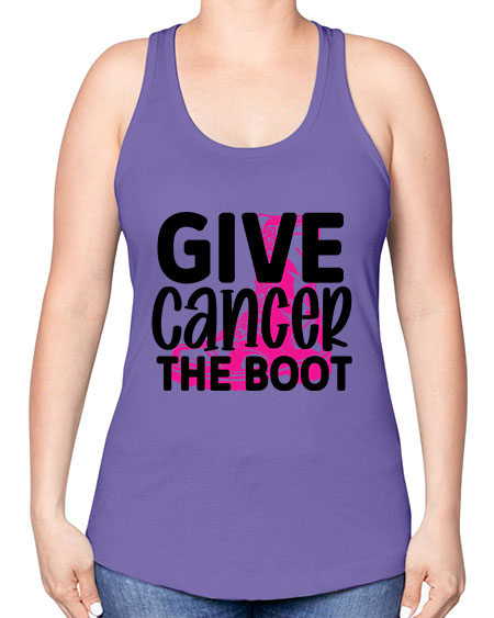 Give Cancer the Boot 25# - breast cancer -Racerback Tank