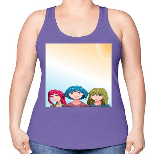 Happy three friend 20# - anime -Racerback Tank