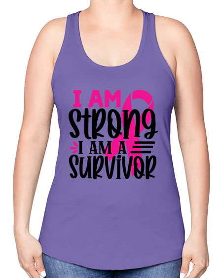 I Am Strong I Am a Survivor 19# - breast cancer -Racerback Tank
