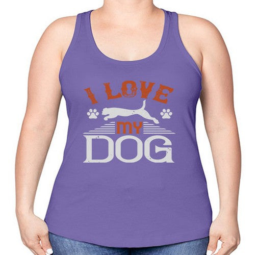 I Love My Dog Style 189# - dogs -Racerback Tank