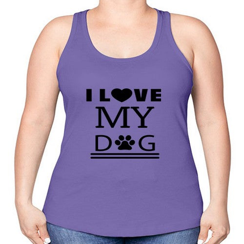 I Love My Dog Style 41# - dogs -Racerback Tank