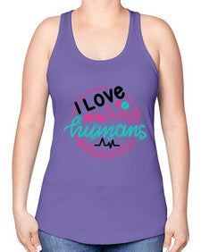 I Love Tiny Humans Red Nurse Style Style 903# - nurse -Racerback Tank