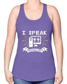 I speak technology 37# - computer -Racerback Tank
