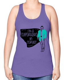 Im A Superhero In Scrubs Style Style 972# - nurse -Racerback Tank