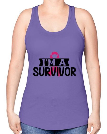 Im a Survivor 17# - breast cancer -Racerback Tank