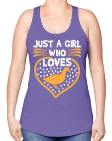 Just A Girl Who Loves Duck Style 34# - ducks -Racerback Tank