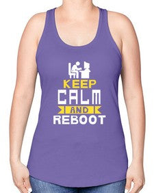 Keep Calm and reboot 27# - computer -Racerback Tank