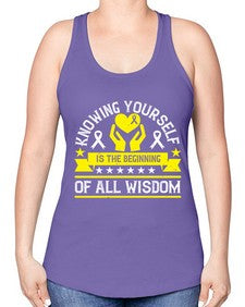 Knowing yourself is the beginning of all wisdom Style 38# - Self awareness -Racerback Tank