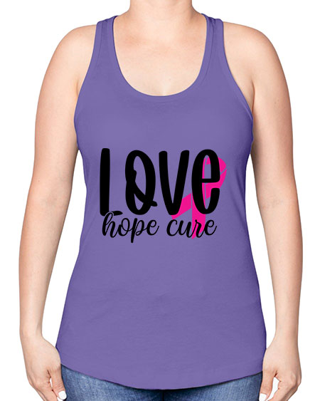 Love Hope Cure 13# - breast cancer -Racerback Tank