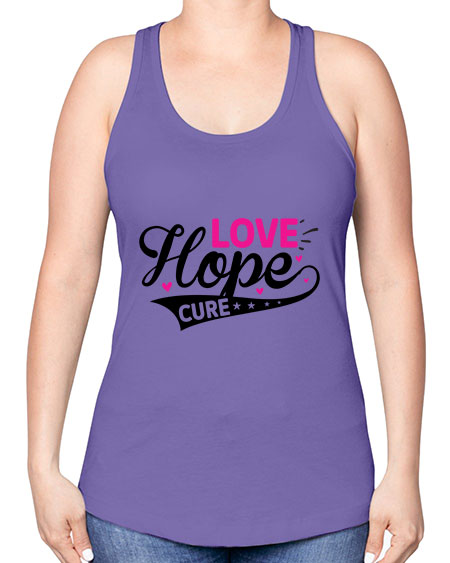 Love Hope Cure 14# - breast cancer -Racerback Tank