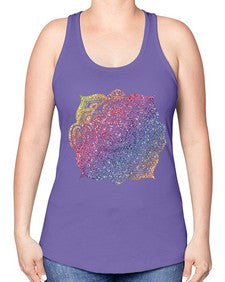 Mandala Courage Rainbow Glitter 758# - mandala -Racerback Tank