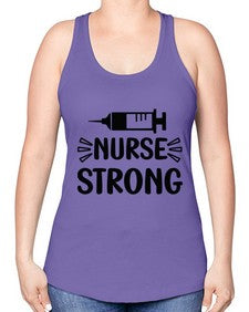 Nurse strong 1194# - nurse -Racerback Tank