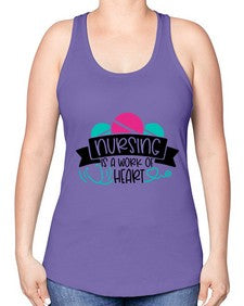 Nursing Is A Work Of Heart Style Style 1270# - nurse -Racerback Tank