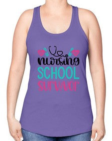 Nursing School Survivor Style Style 1279# - nurse -Racerback Tank