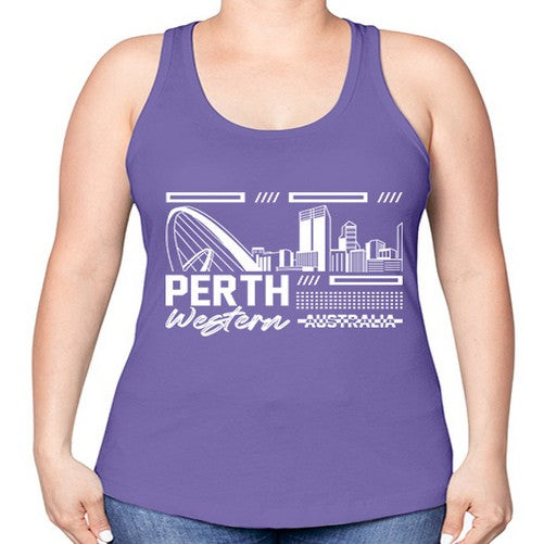 Perth 1597# - cities -Racerback Tank