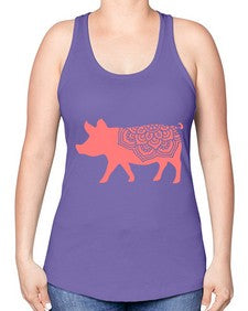 PigMandala 985# - mandala -Racerback Tank