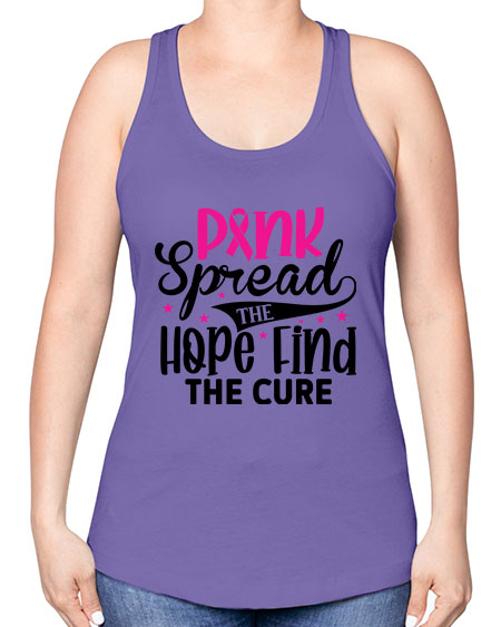 Pink Spread the Hope Find the Cure 10# - breast cancer -Racerback Tank