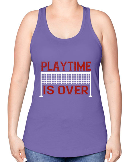Playtime is over 1932# - badminton -Racerback Tank