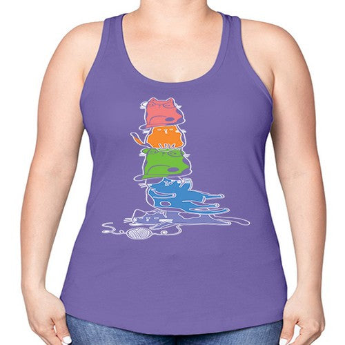 Pride Kawaii Cats Pile Cute Anime 277# - anime -Racerback Tank