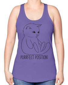Purrfect Position - cats -Racerback Tank