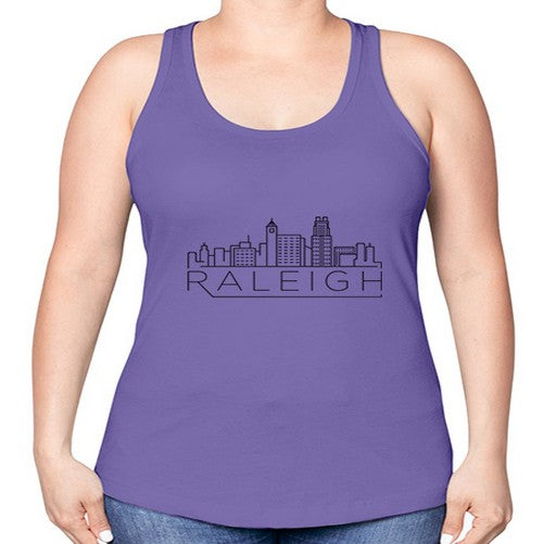 Raleigh Minimal Skyline 1707# - cities -Racerback Tank
