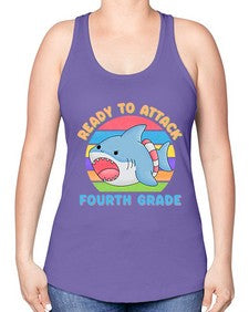 Ready to Attack fourth Grade 711# - fourth grade -Racerback Tank