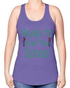 Ready to Rule the School 740# - graduation -Racerback Tank