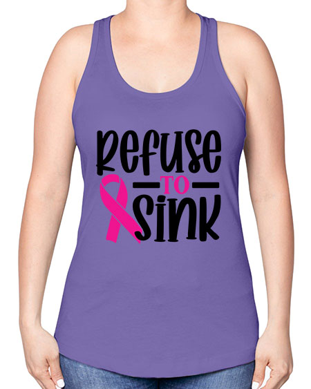 Refuse to Sink 9# - breast cancer -Racerback Tank