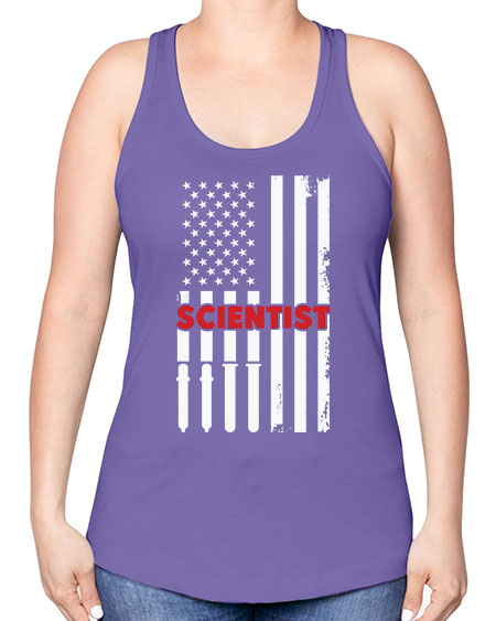 ScientistUSAFlagScientistSkinite Scientist Skinite 38# - general science -Racerback Tank