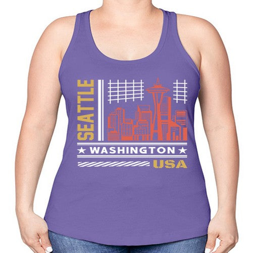 Seattle 1809# - cities -Racerback Tank