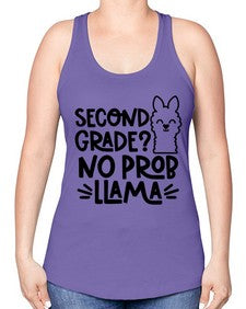 Second Grade No Prob 830# - second grade -Racerback Tank
