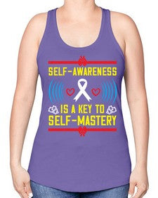 Self wareness is a key to self mastery Style 32# - Self awareness -Racerback Tank