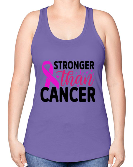 Stronger Than Cancer 6# - breast cancer -Racerback Tank