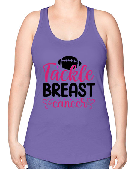 Tackle Breast Cancer 4# - breast cancer -Racerback Tank