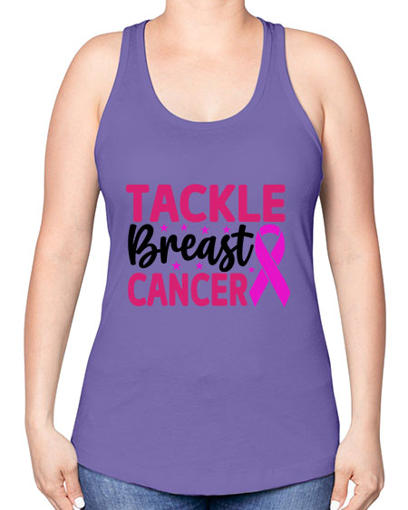 Tackle Breast Cancer 5# - breast cancer -Racerback Tank