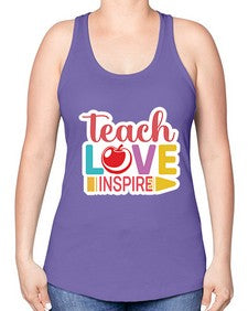 Teach Love Inspire 1443# - teacher -Racerback Tank